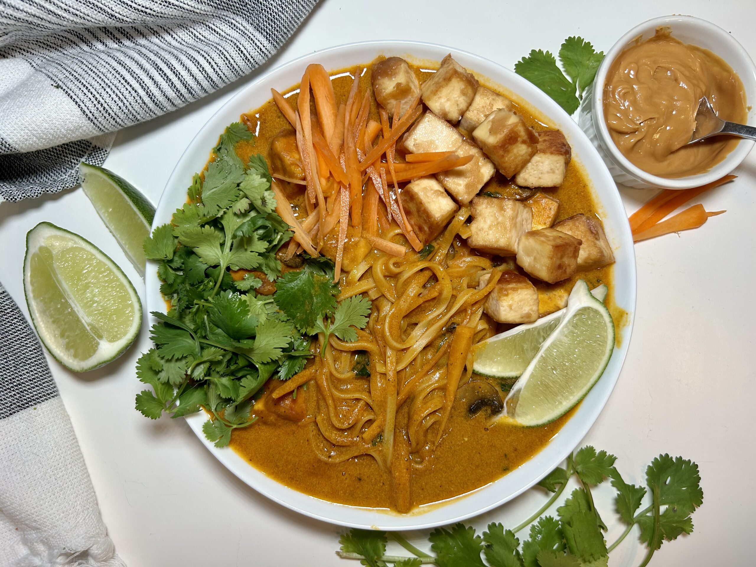 Tofu Coconut Curry Noodle Soup - Minaelle's Kitchen