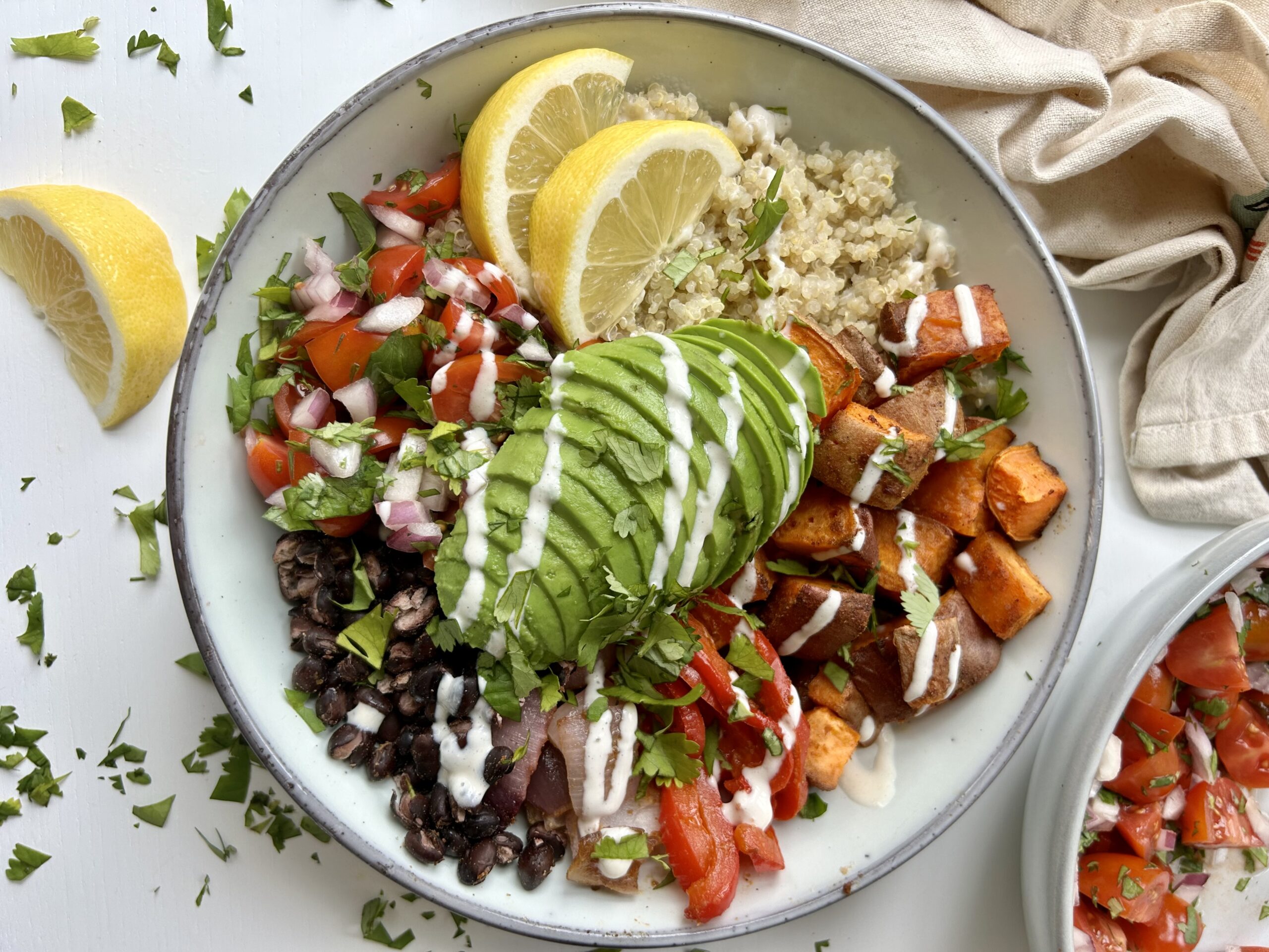 Sweet Potato Black Bean Burrito Bowl - Minaelle's Kitchen